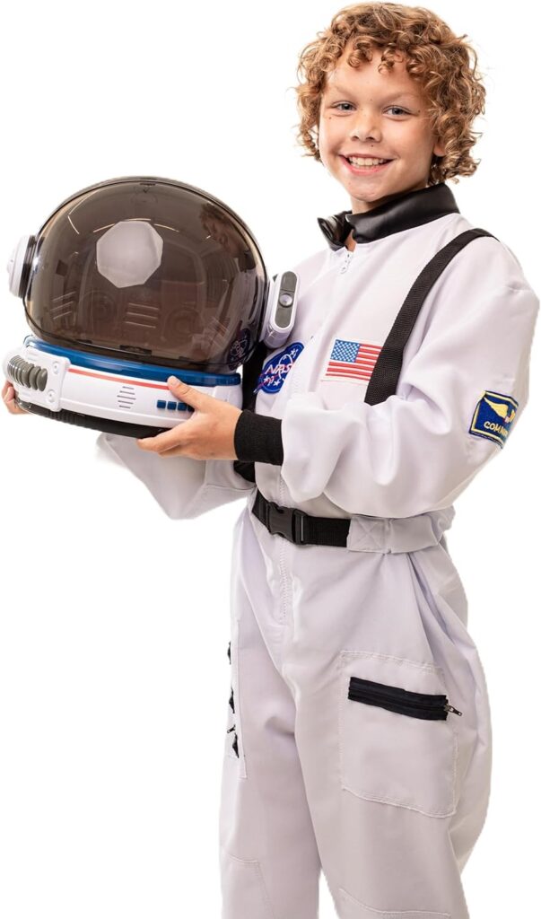 AEROSQUAD-Kids Astronaut Costume with Helmet, Nasa Space Helmet Suit for Boys  Girls with Movable Visor  Mission Sounds