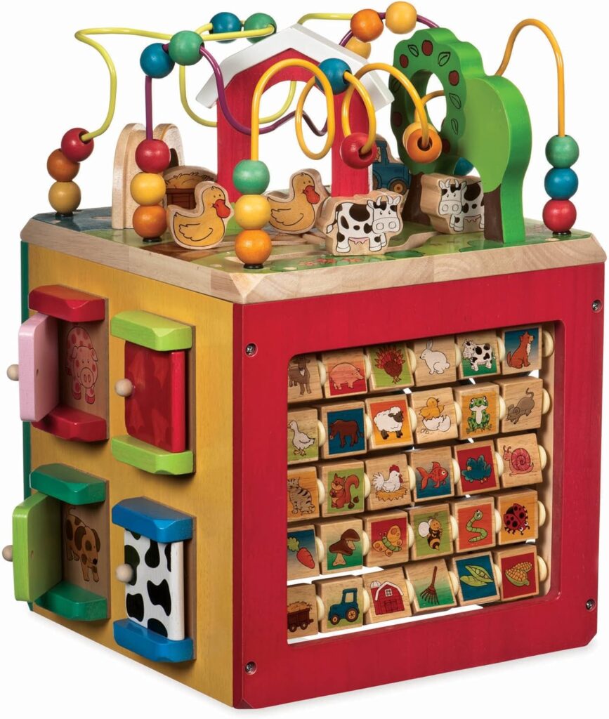 Battat - Activity Cube With Farm Theme - Educational Wooden Toys For Toddlers And Kids - 1 Year +