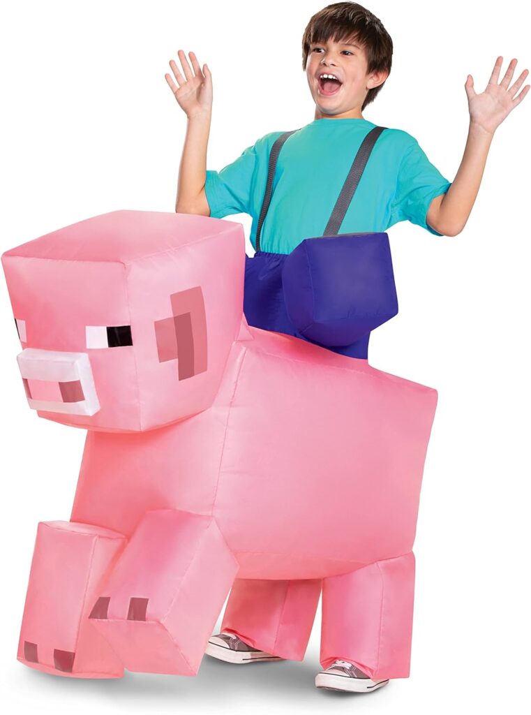 Disguise Minecraft Kids Ride-On Inflatable Pig Costume