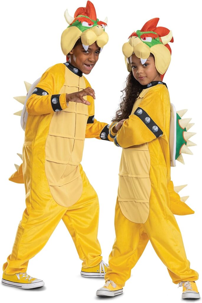 Disguise Super Mario Bros Kids Bowser Hooded Jumpsuit Costume