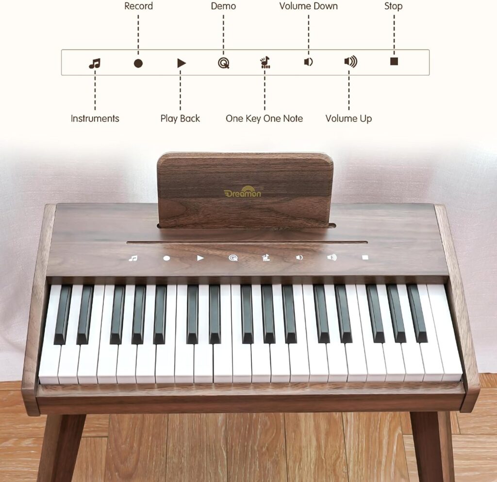 Dreamon Kids Digital Piano Keyboard, Music Educational Instrument Toy, Wood Piano for 3+ Girls and Boys , Christmas  Birthday Gifts for Kids Ages 6-12 Years Old