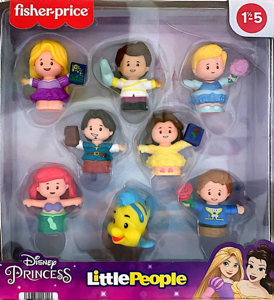 Fisher-Price Disney Princess Toddler Toys Little People Prince and Princess Figure Pack, 8 Pieces