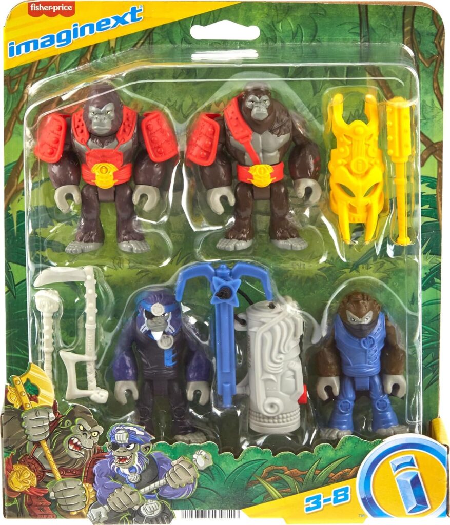 Fisher-Price Imaginext Preschool Toys Boss Level Army Pack 9-Piece Monkey  Gorilla Figure Set for Pretend Play Ages 3+ Years