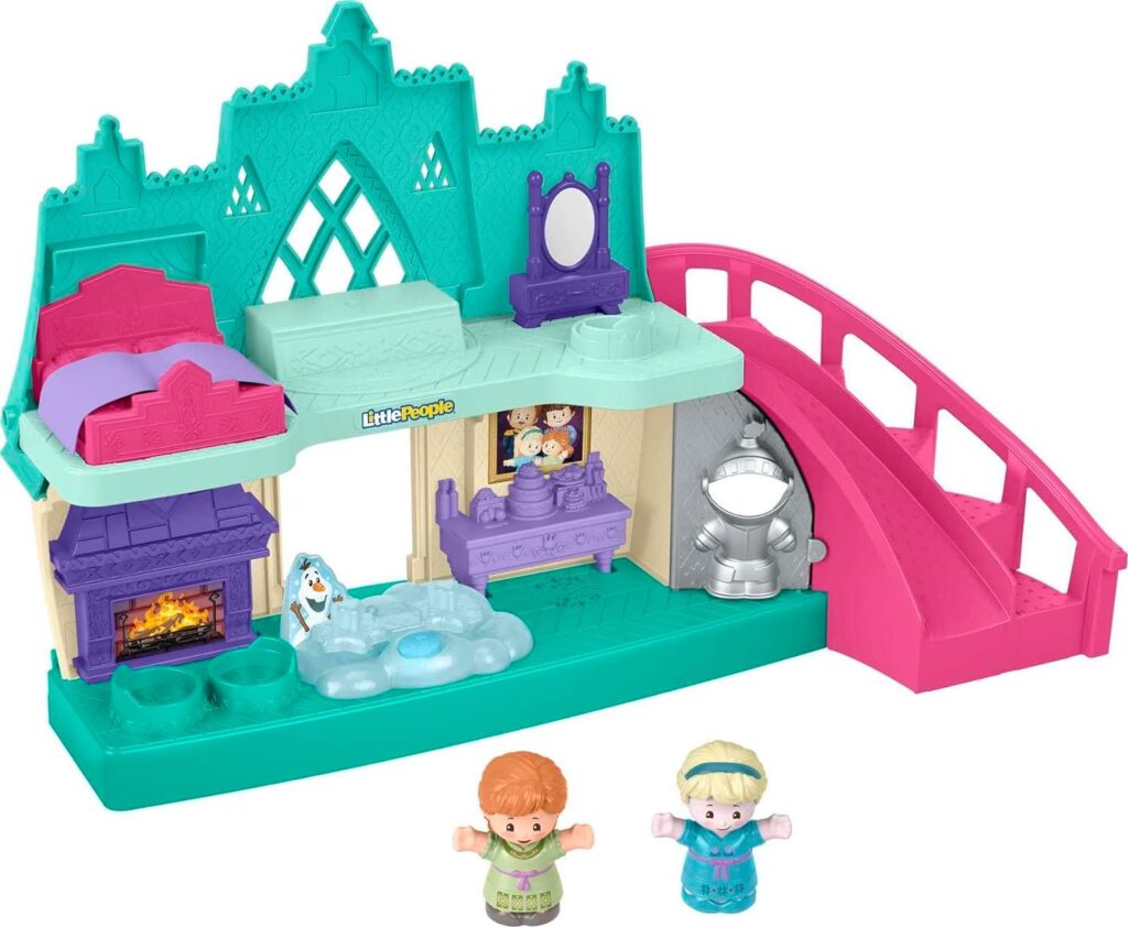 Fisher-Price Little People Toddler Playset Disney Frozen Arendelle Castle with Lights Sounds Anna  Elsa Figures for Ages 18+ Months