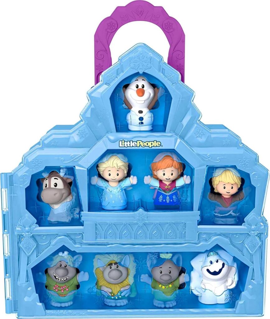 Fisher-Price Little People Toddler Playset Disney Frozen Carry Along Castle Case with 9 Figures for Preschool Kids Ages 18+ Months