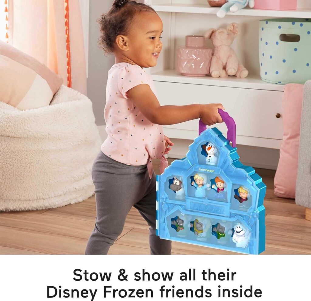 Fisher-Price Little People Toddler Playset Disney Frozen Carry Along Castle Case with 9 Figures for Preschool Kids Ages 18+ Months