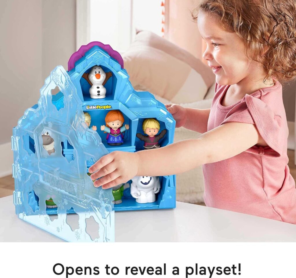 Fisher-Price Little People Toddler Playset Disney Frozen Carry Along Castle Case with 9 Figures for Preschool Kids Ages 18+ Months