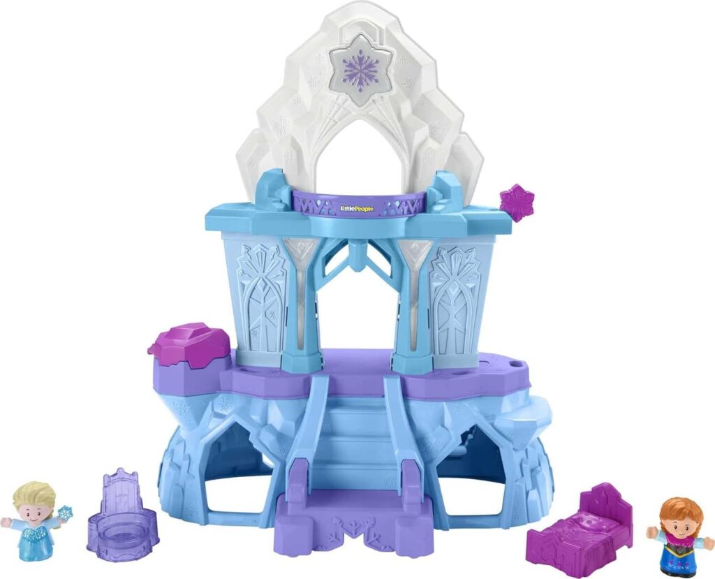 Fisher-Price Little People Toddler Playset Disney Frozen Elsa’s Enchanted Lights Palace with Anna  Elsa Figures for Ages 18+ Months