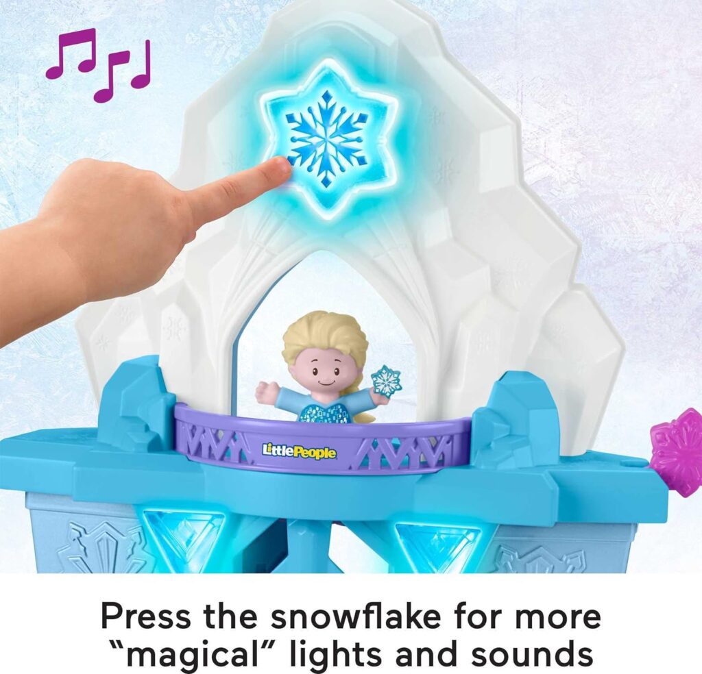 Fisher-Price Little People Toddler Playset Disney Frozen Elsa’s Enchanted Lights Palace with Anna  Elsa Figures for Ages 18+ Months