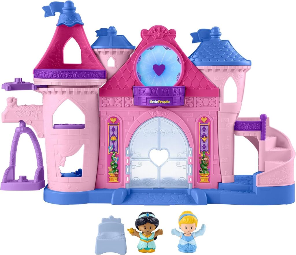 Fisher-Price Little People Toddler Playset Disney Princess Magical Lights  Dancing Castle Musical Toy with 2 Figures for Ages 18+ Months