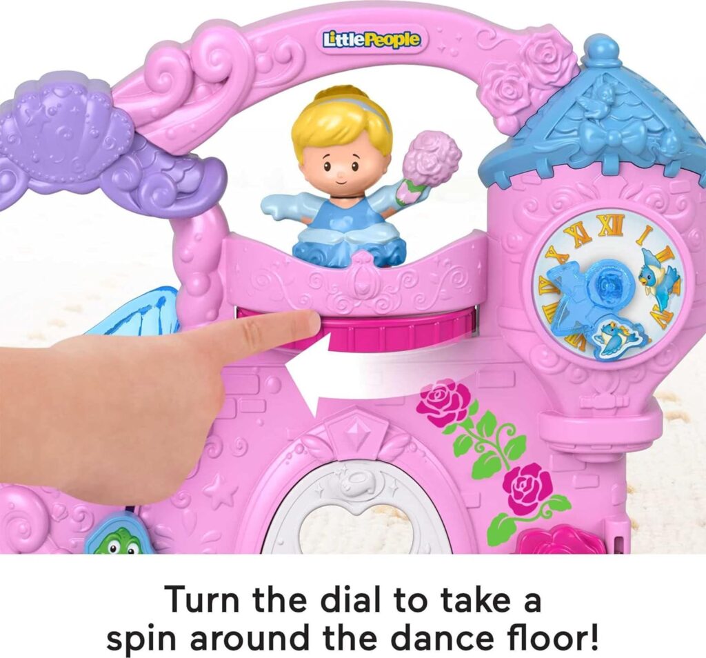 Fisher-Price Little People Toddler Toy Disney Princess Play  Go Castle Portable Playset with Ariel  Cinderella for Ages 18+ Months