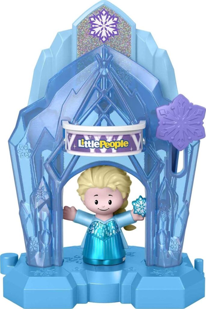 Fisher-Price Little People Toddler Toys Disney Frozen Elsa’s Palace Portable Playset with Figure for Preschool Kids Ages 18+ Months