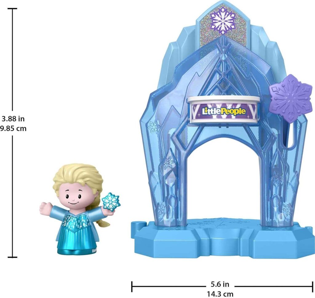 Fisher-Price Little People Toddler Toys Disney Frozen Elsa’s Palace Portable Playset with Figure for Preschool Kids Ages 18+ Months