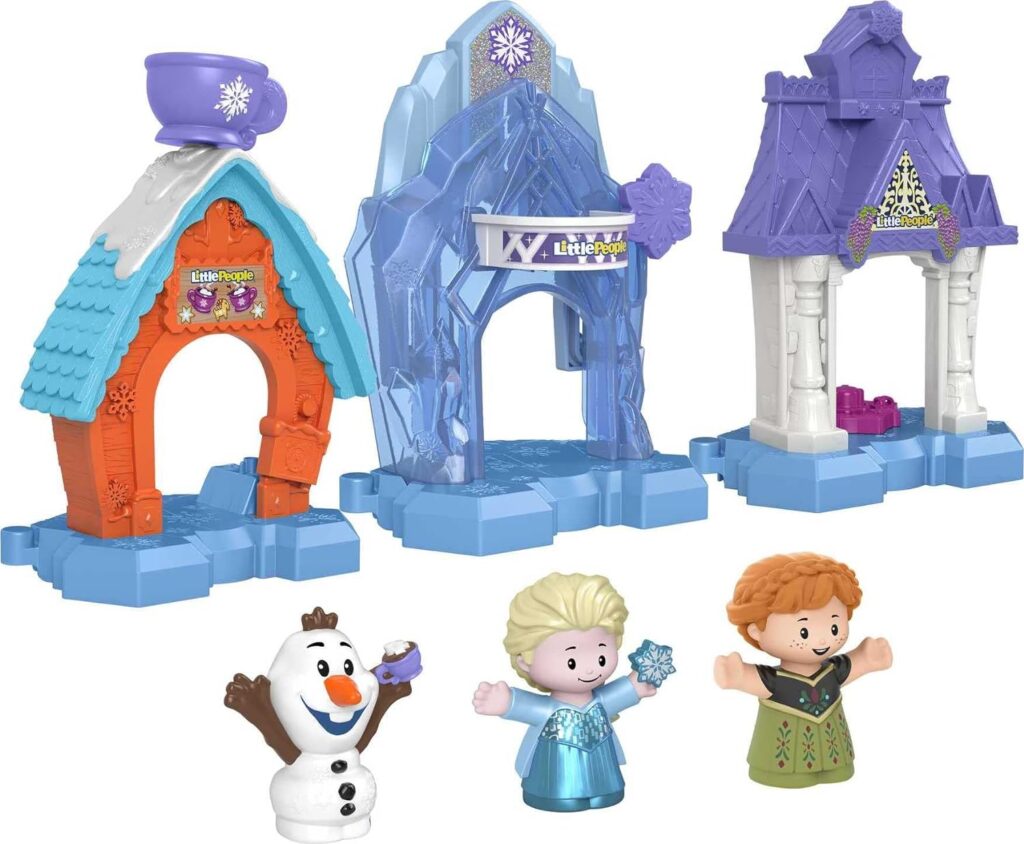 Fisher-Price Little People​ Toddler Toys Disney Frozen Snowflake Village Playset with Anna Elsa  Olaf for Ages 18+ Months​