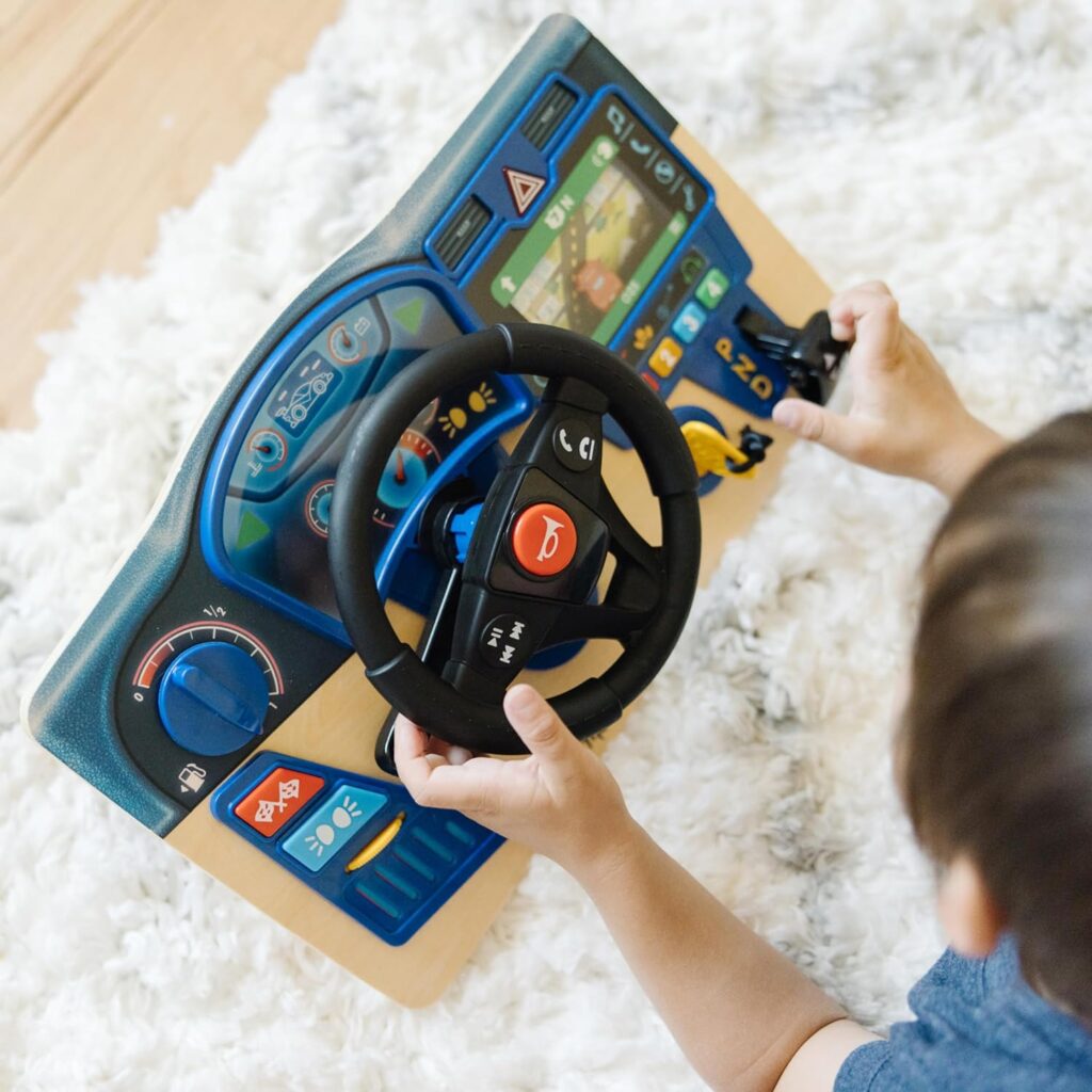 Melissa  Doug 41705 Vroom  Zoom Wooden Dashboard | Pretend Play | 3+ | Gift for Boy or Girl