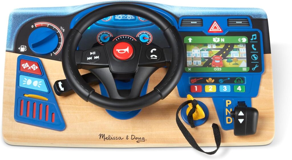 Melissa  Doug 41705 Vroom  Zoom Wooden Dashboard | Pretend Play | 3+ | Gift for Boy or Girl