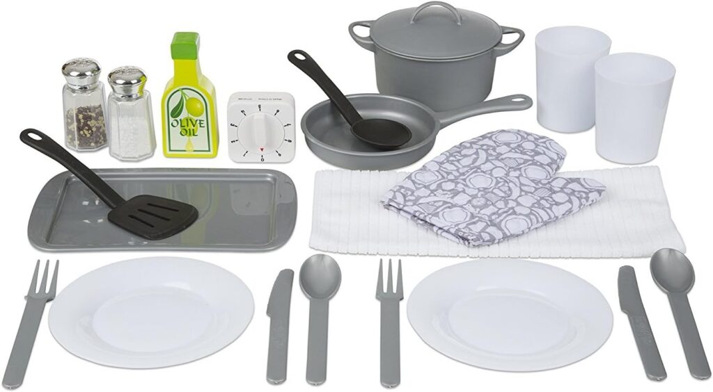 Melissa  Doug Charcoal Chefs Kitchen with Accessory Set