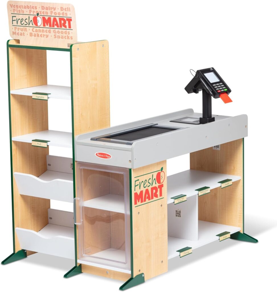 Melissa  Doug Freestanding Wooden Fresh Mart Grocery Store - FSC Certified