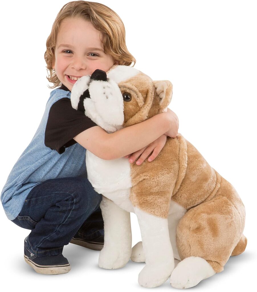 Melissa  Doug Giant Black Lab - Lifelike Stuffed Animal Dog (Over 2 feet Tall)  Giant English Bulldog - Lifelike Stuffed Animal (Nearly 2 feet Tall)