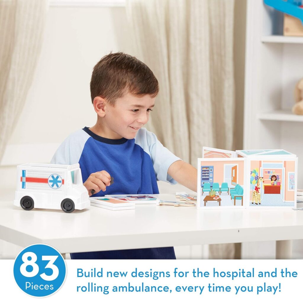 Melissa  Doug Magnetivity Magnetic Tiles Building Play Set – Hospital