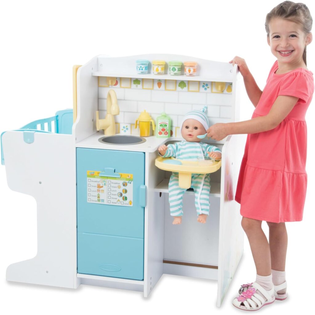 Melissa  Doug Mine to Love Baby Care Activity Center for Dolls - Kitchen, Nursery, Bathing-Changing - Pretend Play Baby Doll Accesories And Activity Center Play Set