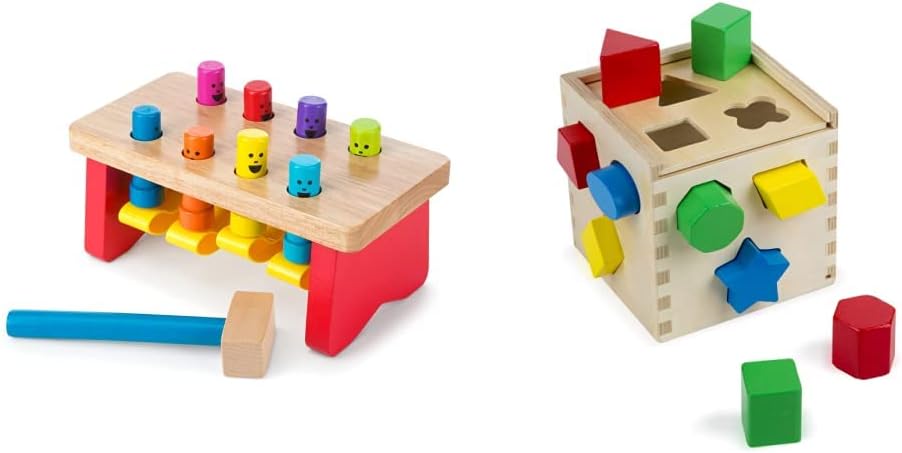 Melissa  Doug Shape Sorting Cube with Pounding Bench