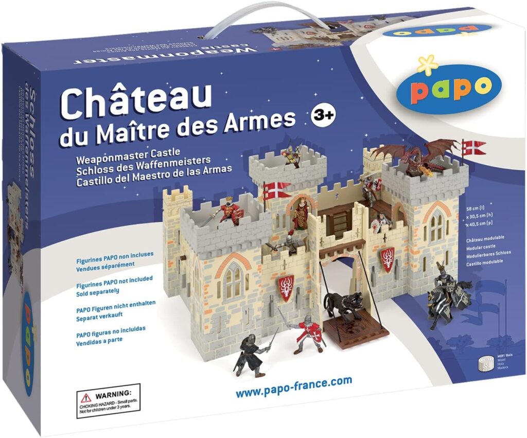 Papo - Medieval  Fantasy - Weapon master castle - 60002 - Wooden playset for figurines - Collectible - for Children - Suitable for Boys and Girls - from 3 years old