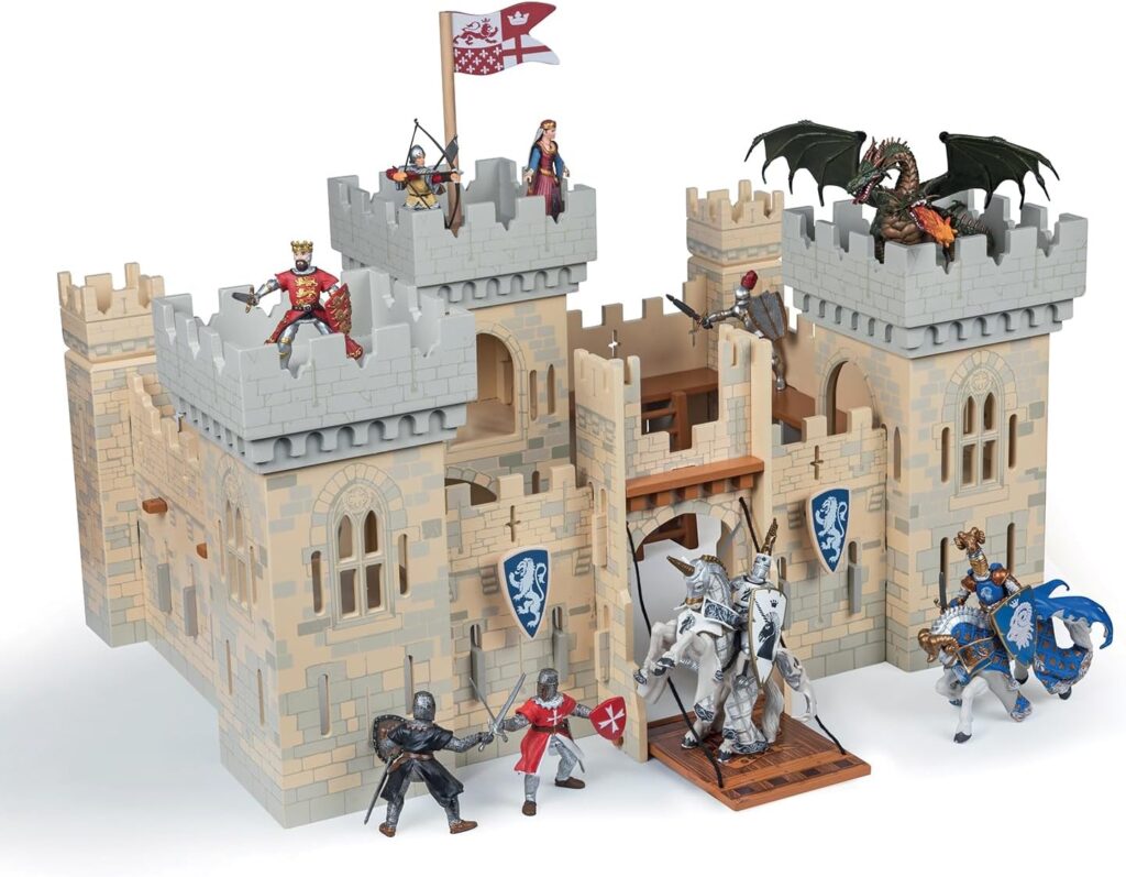 Papo - Medieval  Fantasy - Weapon master castle - 60002 - Wooden playset for figurines - Collectible - for Children - Suitable for Boys and Girls - from 3 years old