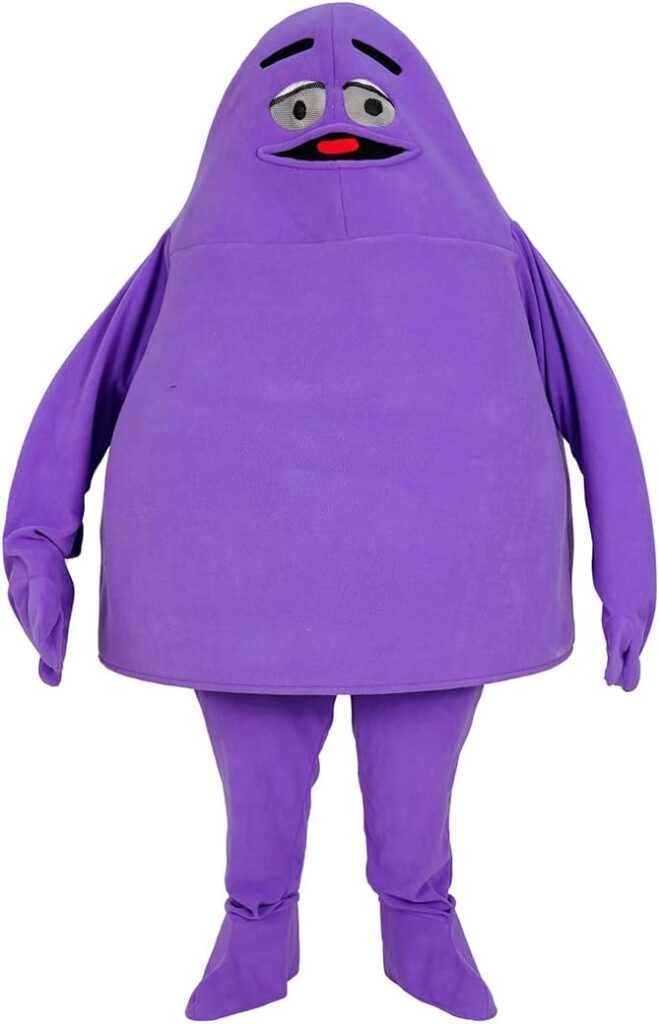 Purple Grimace Halloween Costume Suit Grimace Mascot Costume for adult and kids (kids, PURPLE) …