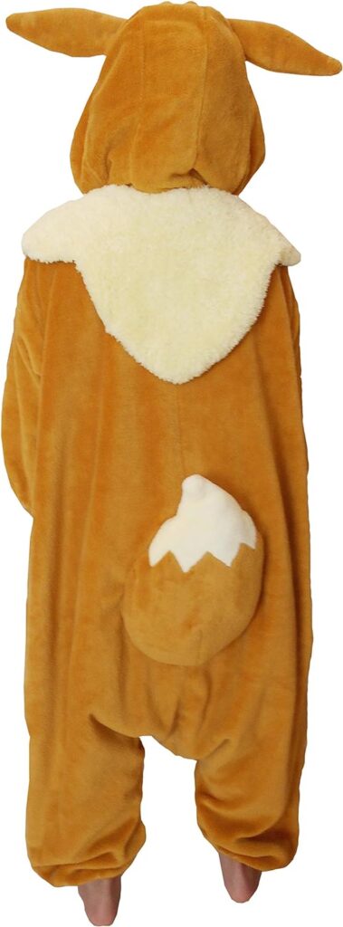 SAZAC Kigurumi - Pokemon - Eevee - Onesie Jumpsuit Halloween Costume - Kids Size (5-9 Year Old)