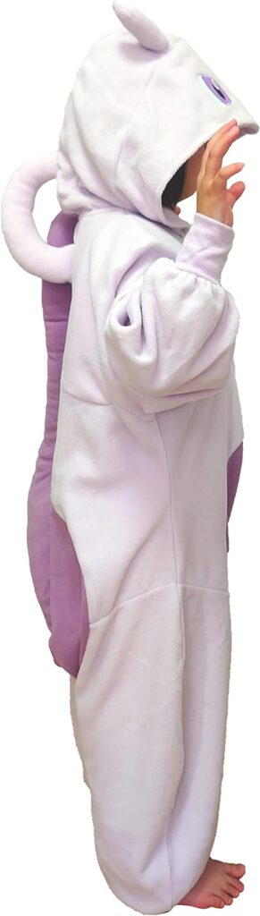 SAZAC Kigurumi - Pokemon - Mewtwo - Onesie Jumpsuit Halloween Costume -Kids Size (5-9 Year Old) Purple