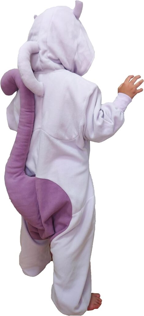 SAZAC Kigurumi - Pokemon - Mewtwo - Onesie Jumpsuit Halloween Costume -Kids Size (5-9 Year Old) Purple