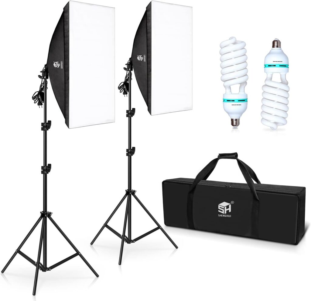 SH Softbox Photography Lighting Kit 700W Output Continuous Lighting Equipment with E27 Socket 5500K Bulbs1