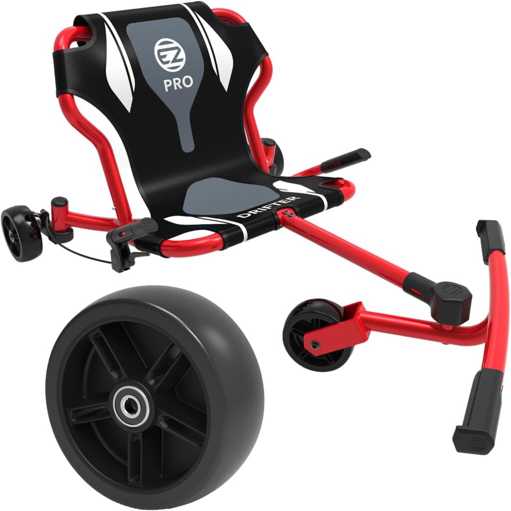 EzyRoller New Drifter Pro-X Ride on Toy for Kids or Adults, Ages 10 and Older Up to 200 lbs. - Red and EzyRoller Pro Replacement Wheel