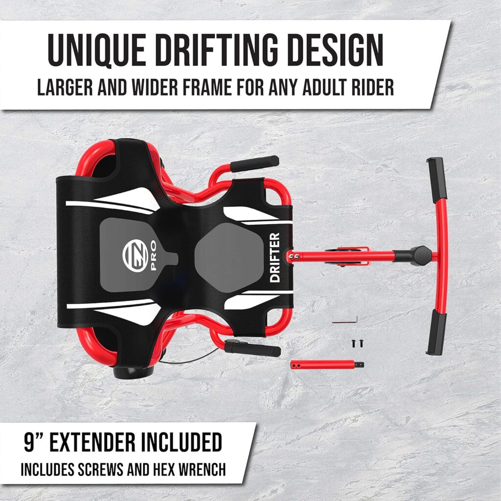 EzyRoller New Drifter Pro-X Ride on Toy for Kids or Adults, Ages 10 and Older Up to 200 lbs. - Red and EzyRoller Pro Replacement Wheel