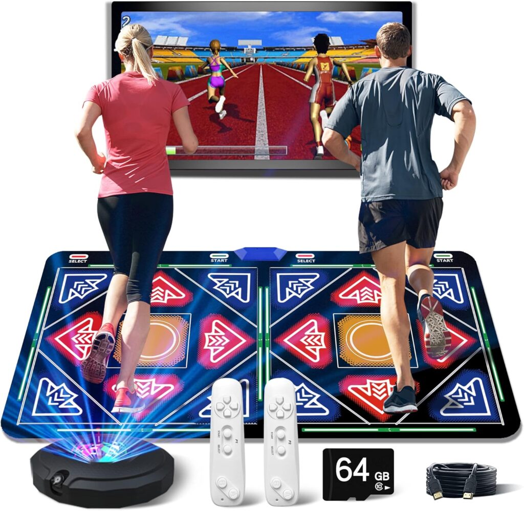 HDMI Musical Electronic Dance Mats with HD Camera,64G Memory Card,It Features 1030 Games and Hundreds of Songs,Double User Fitness Dance Pad Dancing Mat for Kids  Adults, Gift for Boys  Girls