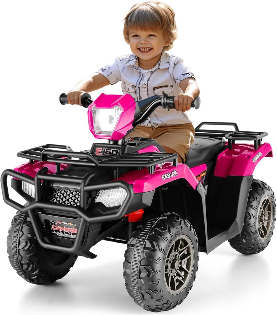 Hikole 12V Kids Ride On Toy, Electric Single Seater ATV with Music, 2WD Power Wheels