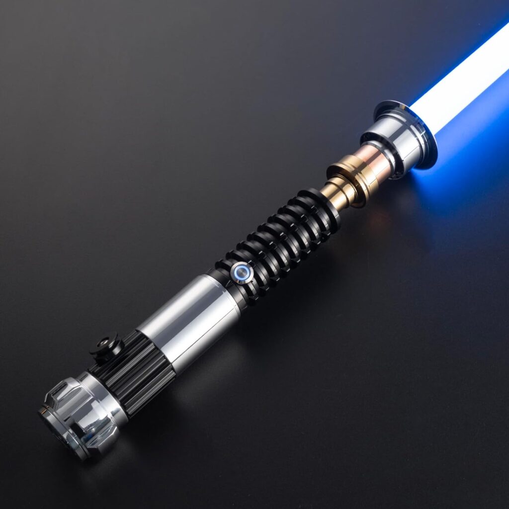 Lightsaber,Smooth Swing Dueling Light Saber,18 Set Sound Effects with 19 Colors Change,Motion Control Premium Metal Handle,Adults and Kids Collectible Roleplay Item（Obi-Wan 110cm）