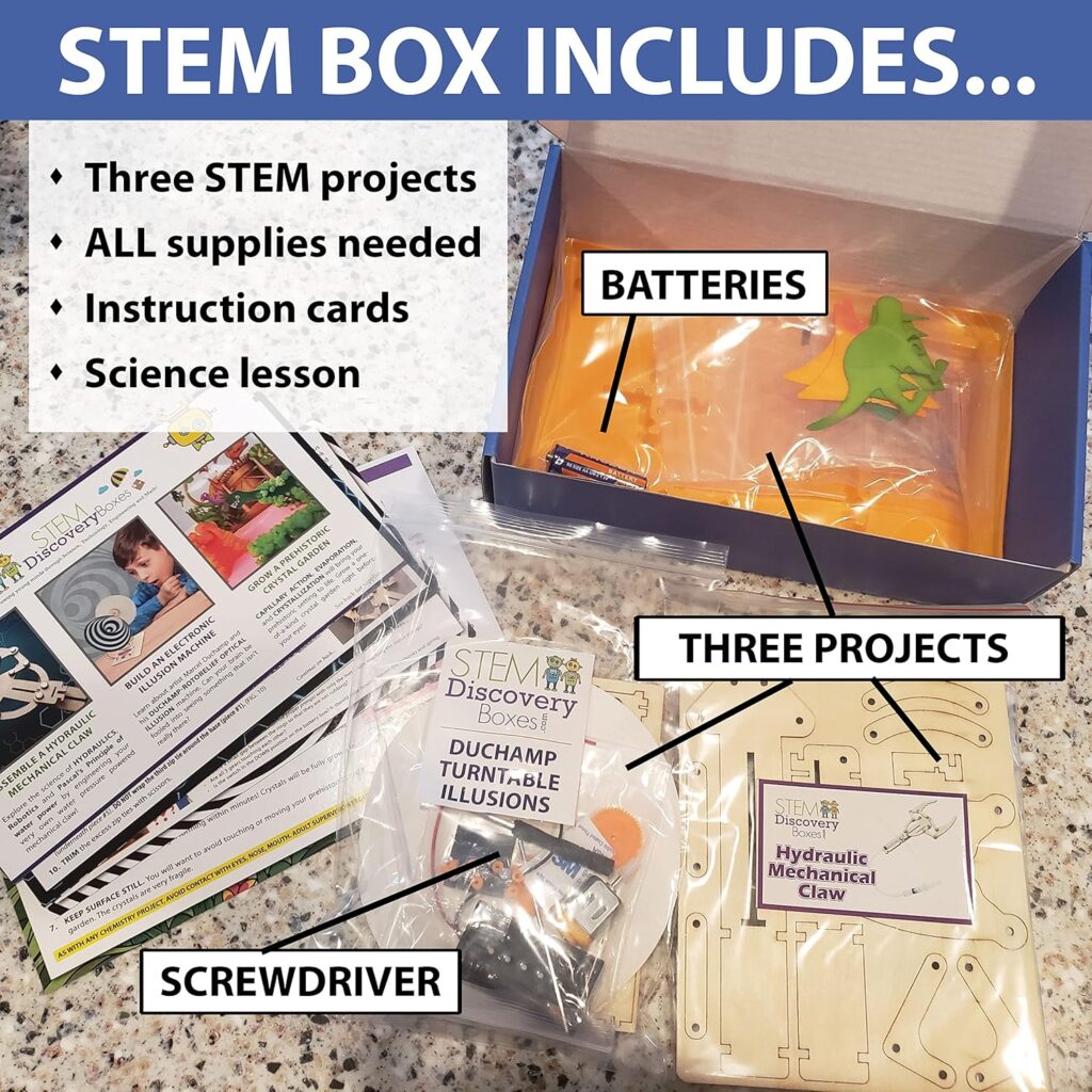 Monthly Subscription Kit - 6 Month Box - 18 STEM Projects - Boys  Girls - Children Ages 7-Teen - Educational Science Learning Toys  Lab Experiments Set - Perfect Kids Gift Crate