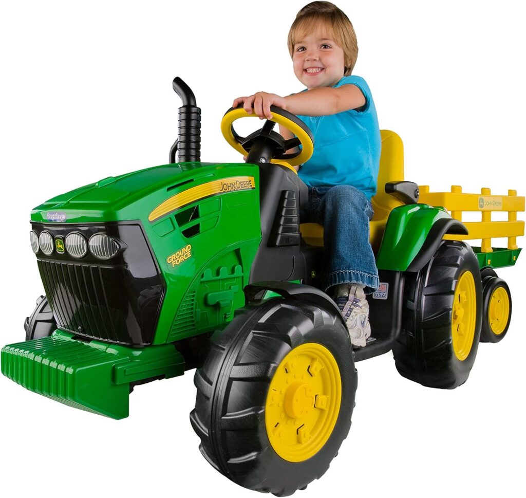 Peg Perego John Deere Ground Force Tractor with Trailer 12 Volt Ride on